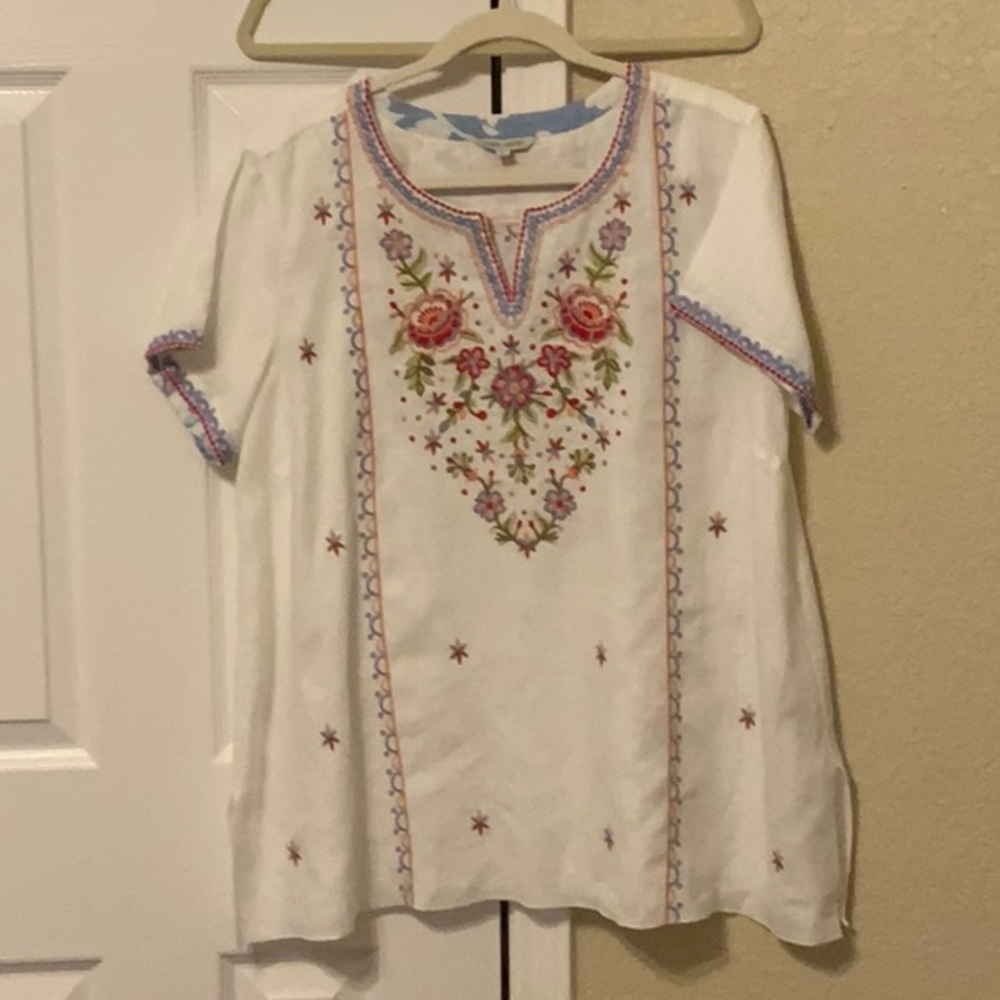 White embroidered top